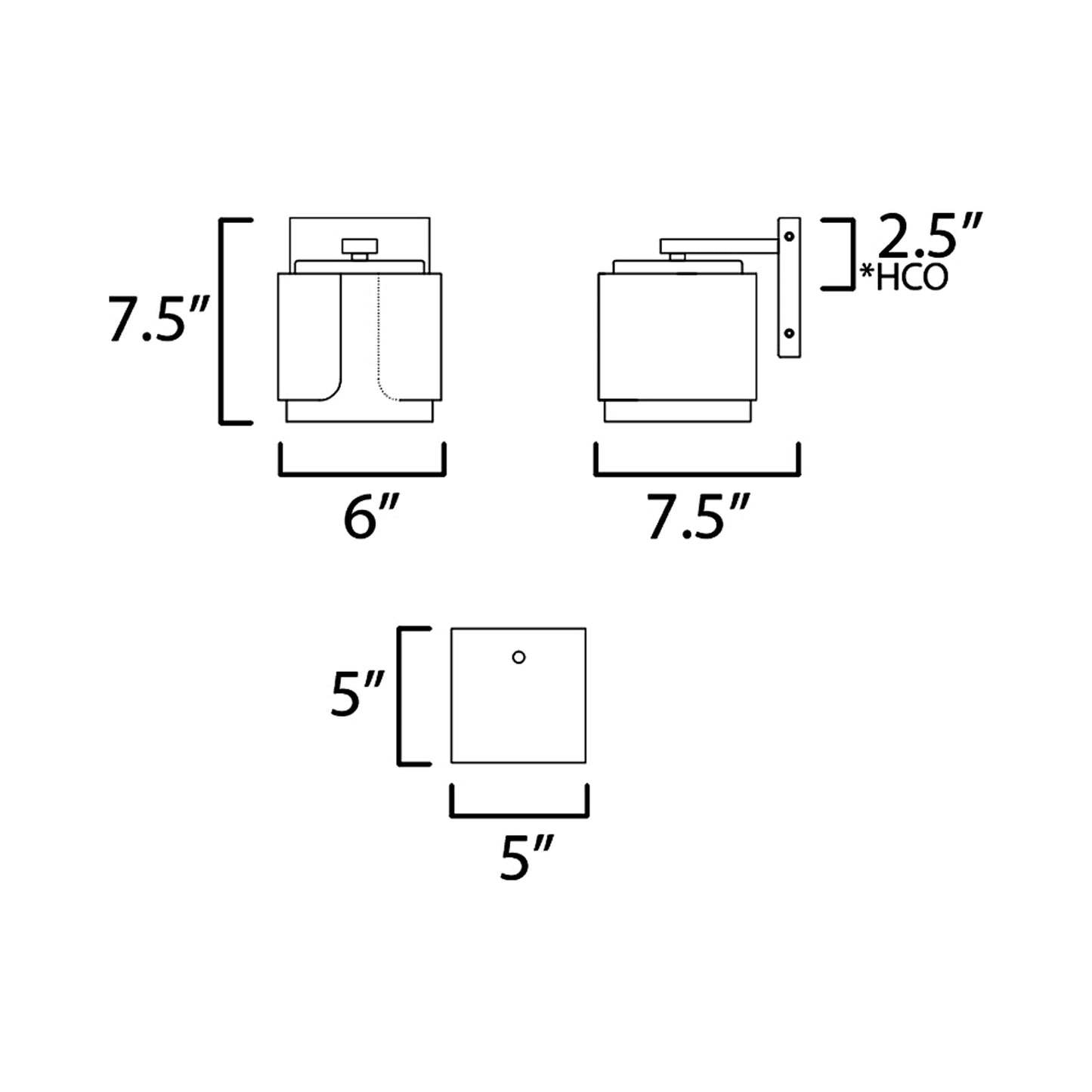 Draughtsman Wall Light - line drawing.