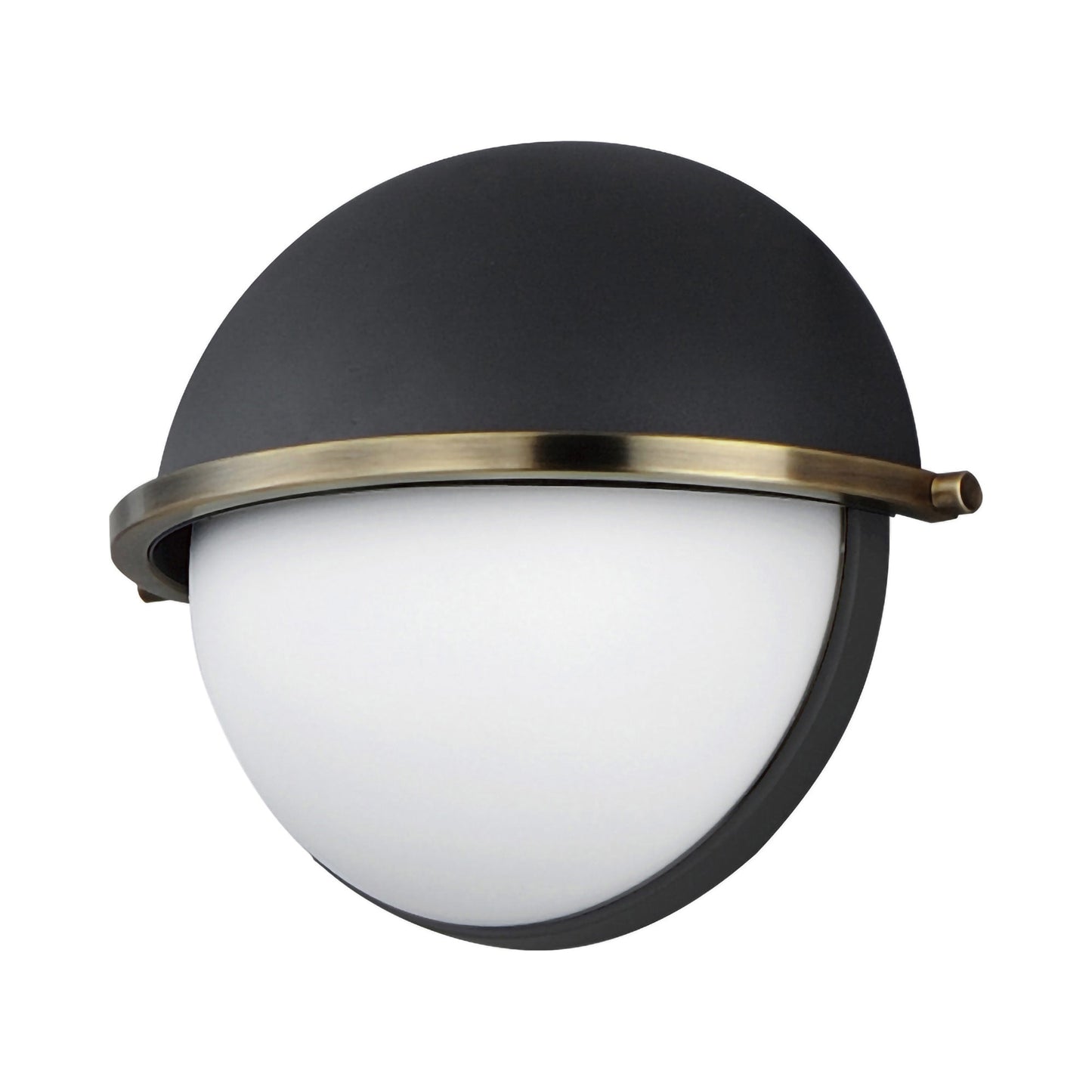 Duke Bath Wall Light in Black/Weathered Brass.