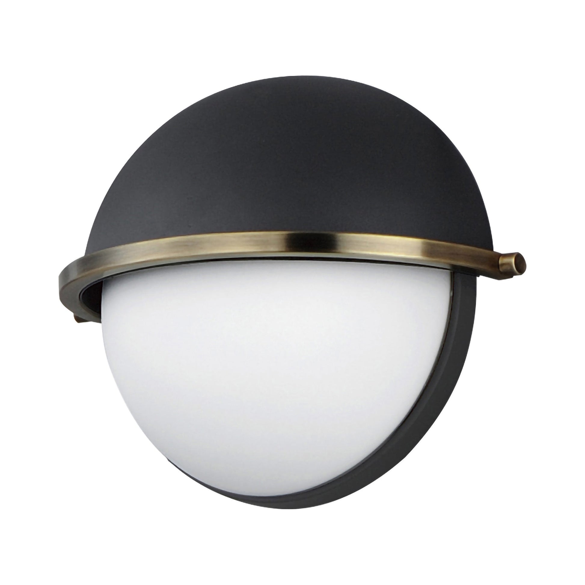 Duke Bath Wall Light in Black/Weathered Brass.
