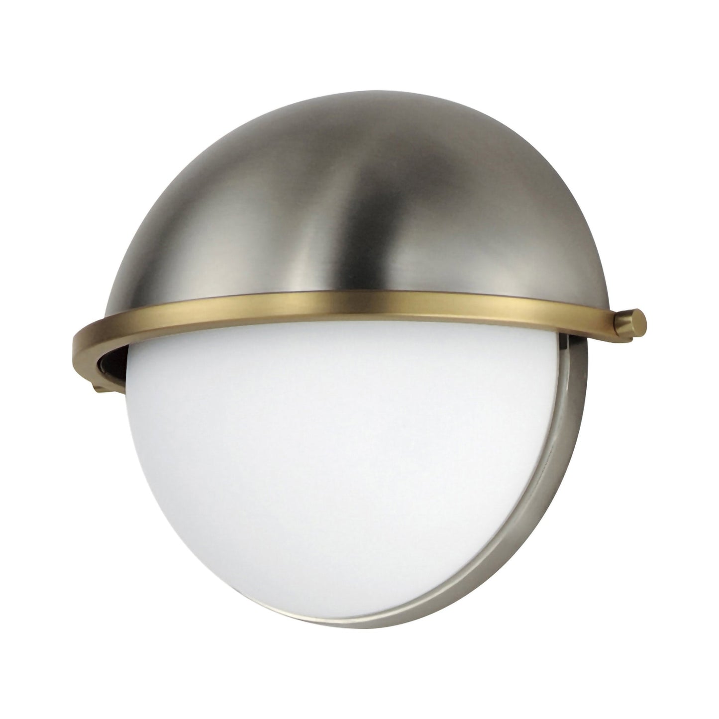 Duke Bath Wall Light in Satin Nickel/Satin Brass.