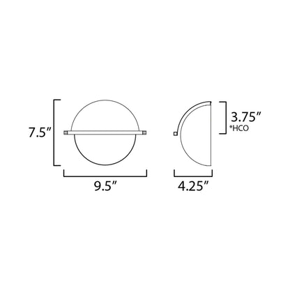 Duke Bath Wall Light - line drawing.