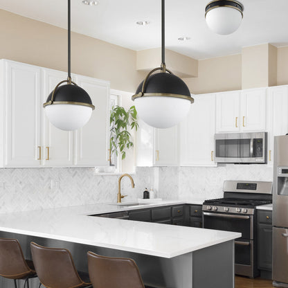 Duke Flush Mount Ceiling Light in kitchen.