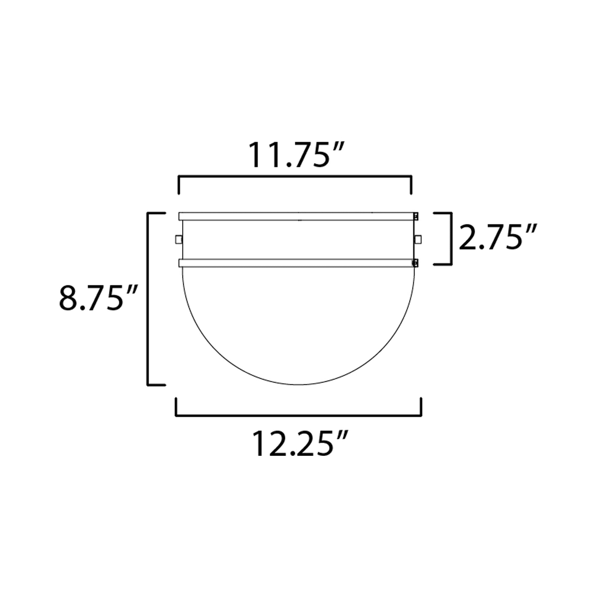 Duke Flush Mount Ceiling Light - line drawing.