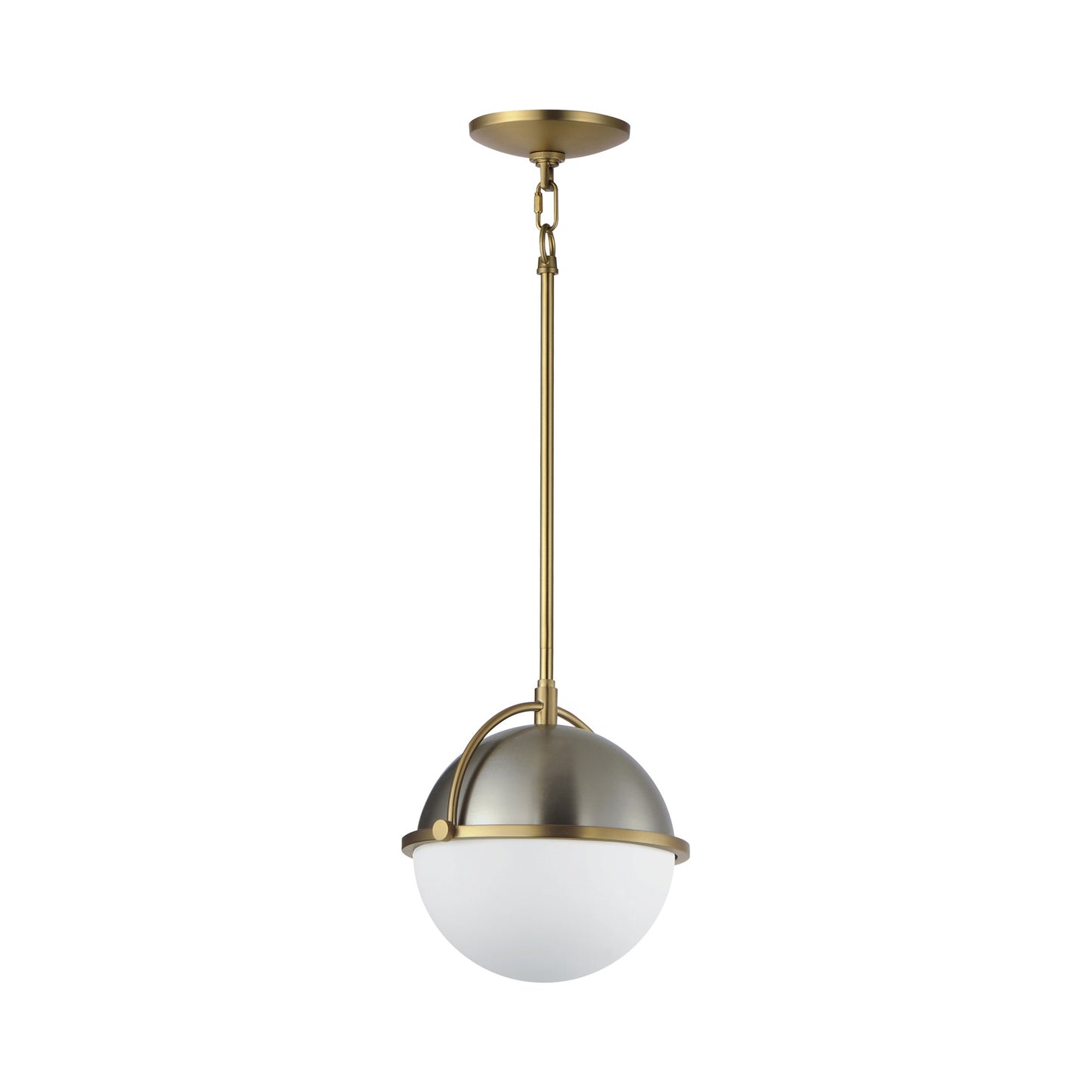 Duke Pendant Light in Satin Nickel/Satin Brass (9.5-Inch).