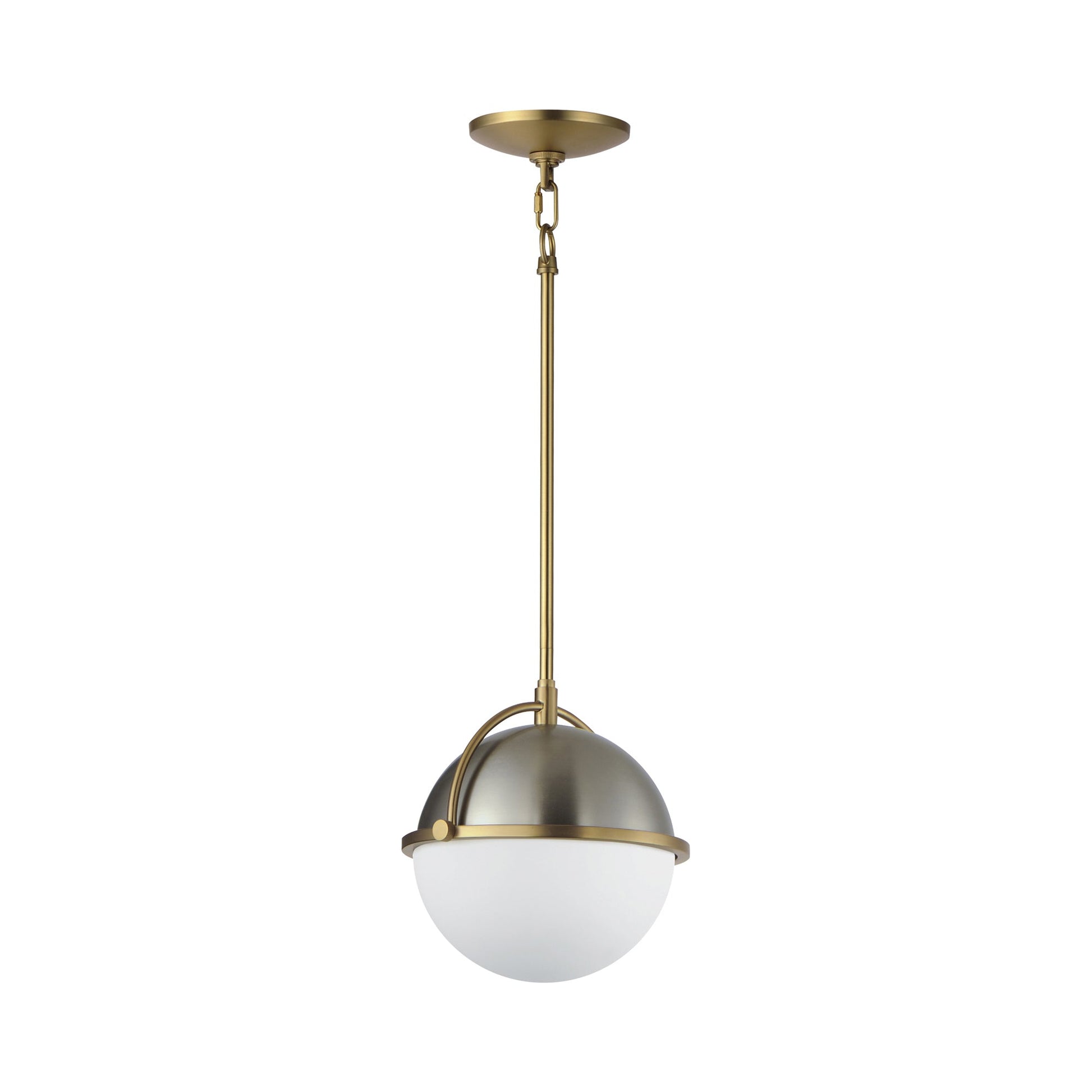 Duke Pendant Light in Satin Nickel/Satin Brass (9.5-Inch).