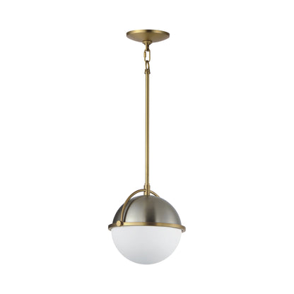 Duke Pendant Light in Satin Nickel/Satin Brass (9.5-Inch).