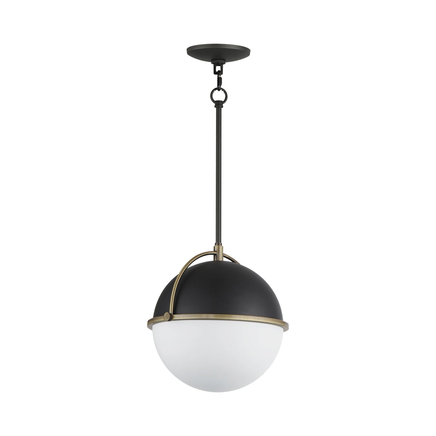 Duke Pendant Light in Black/Weathered Brass (11.5-Inch).