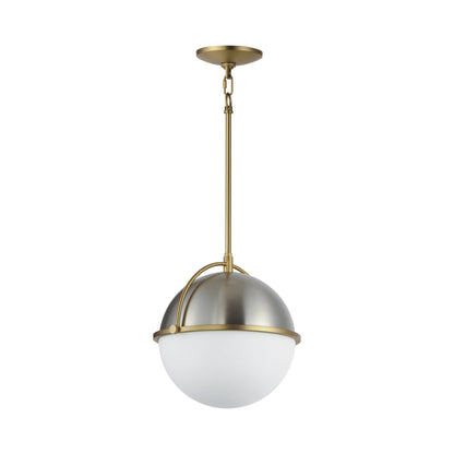 Duke Pendant Light in Satin Nickel/Satin Brass (11.5-Inch).