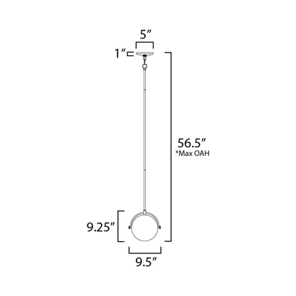 Duke Pendant Light - line drawing.