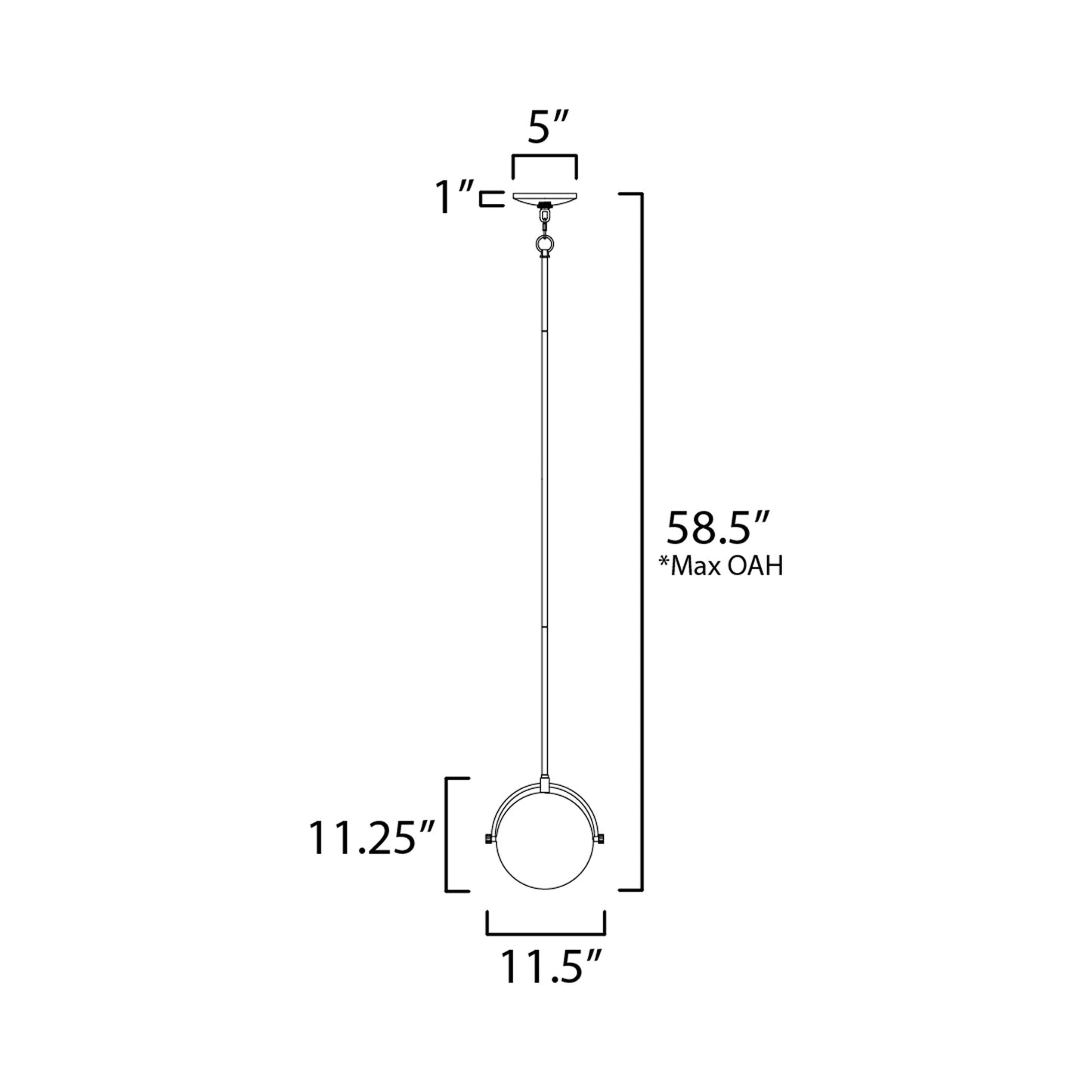 Duke Pendant Light - line drawing.