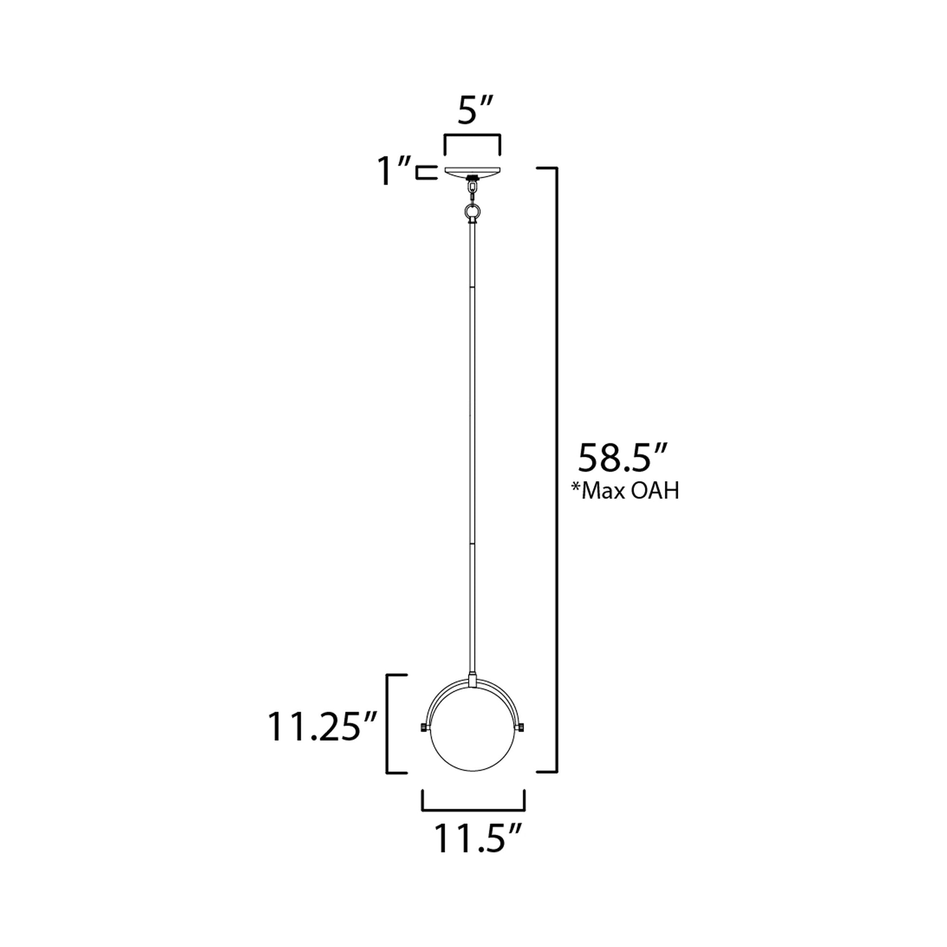 Duke Pendant Light - line drawing.