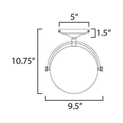 Duke Semi Flush Mount Ceiling Light - line drawing.