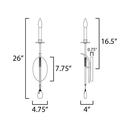 Eden Wall Light - line drawing.