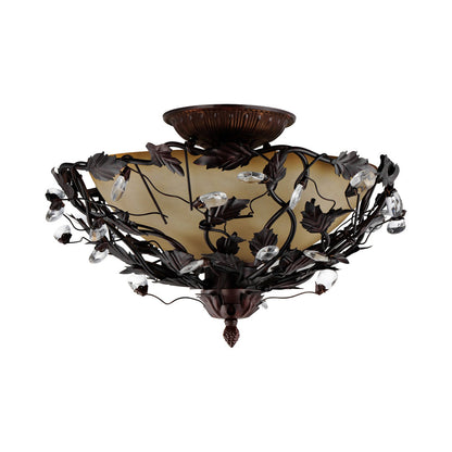 Elegante Semi Flush Mount Ceiling Light in Oil Rubbed Bronze.