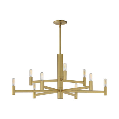 Emana Chandelier in Natural Aged Brass (9-Light).