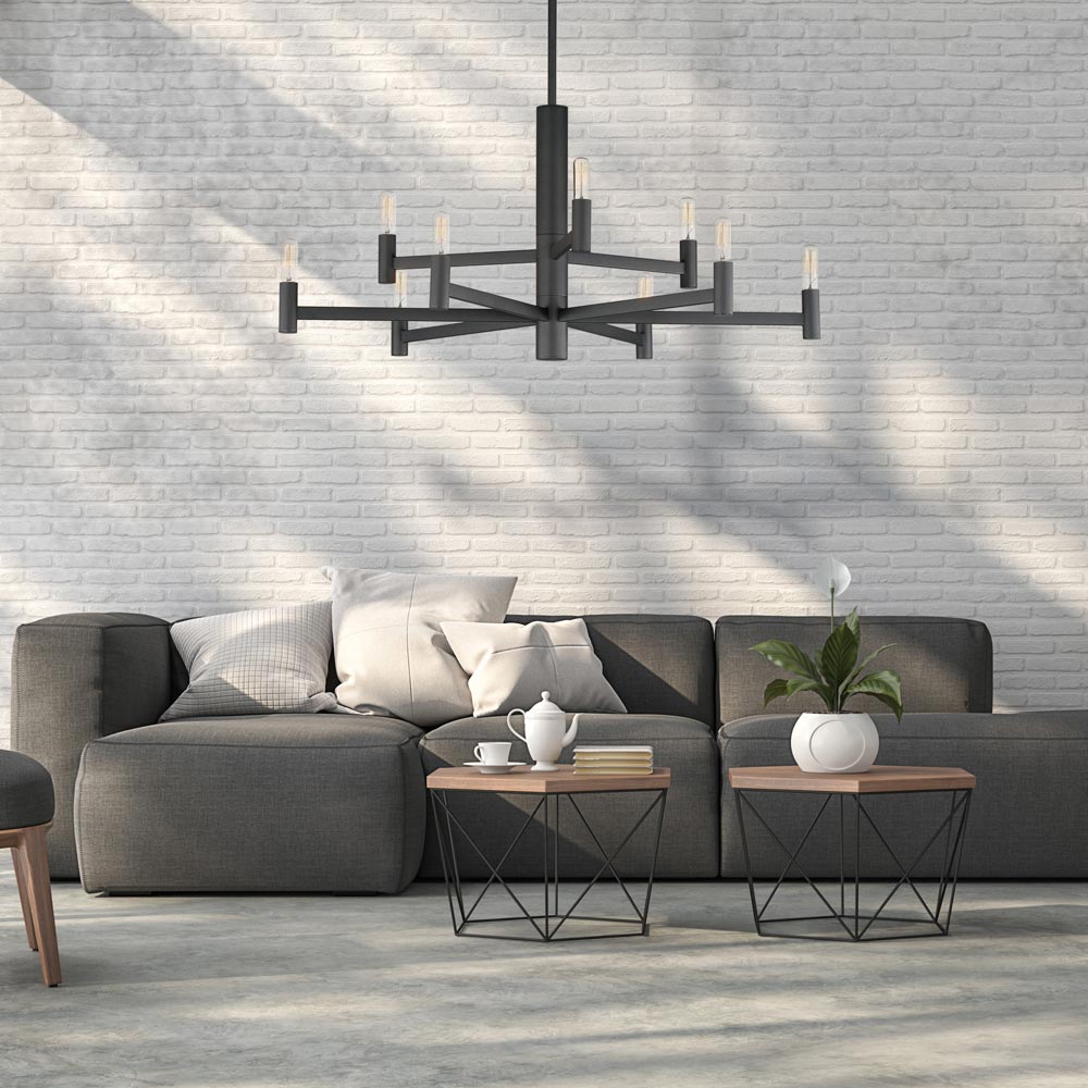 Emana Chandelier in living room.