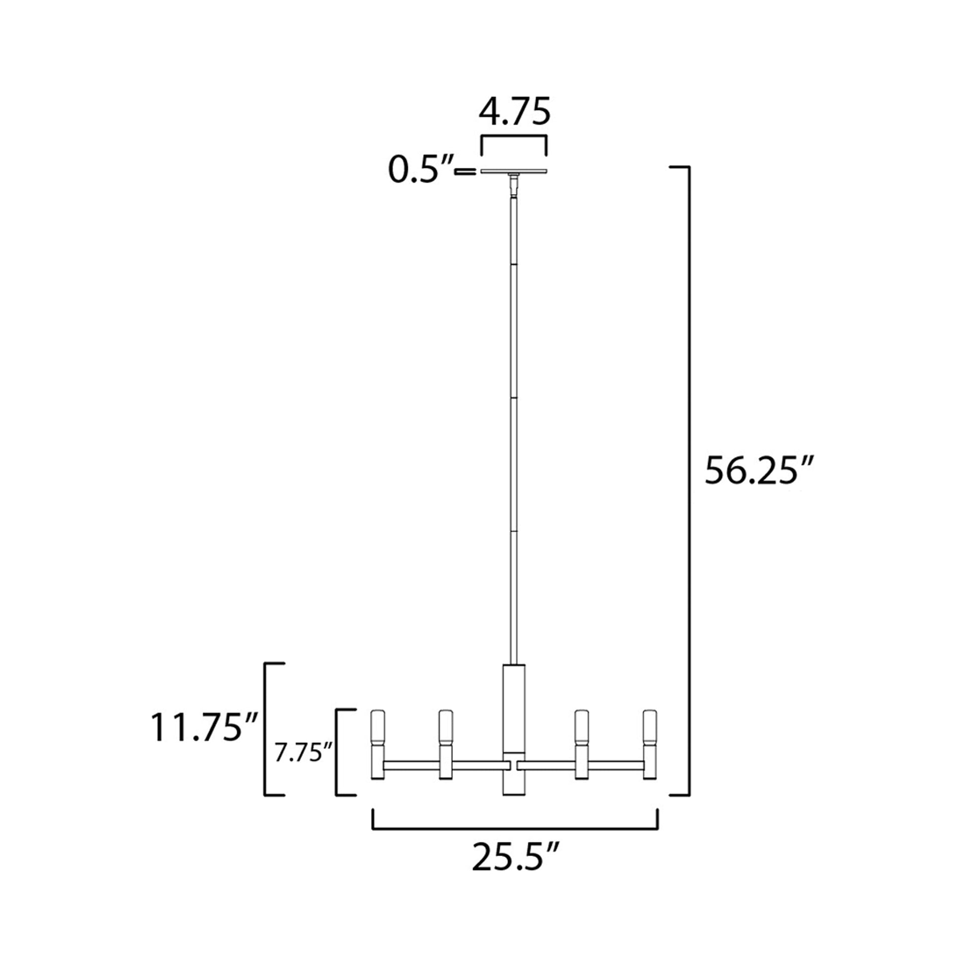 Emana Chandelier - line drawing.