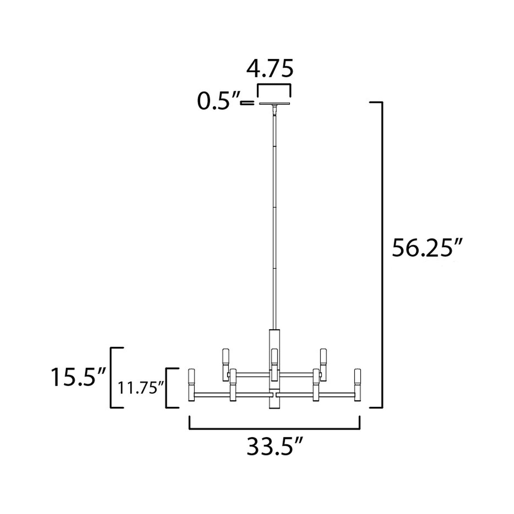 Emana Chandelier - line drawing.