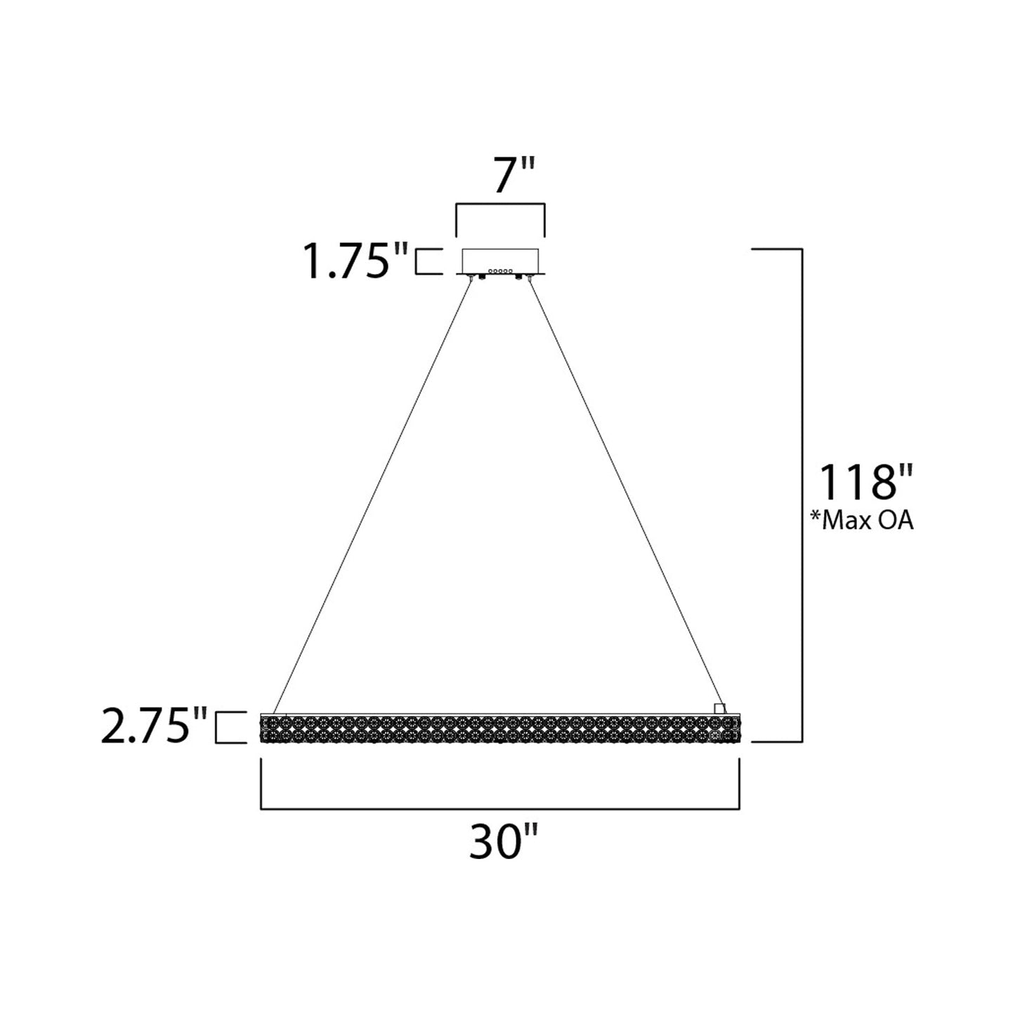 Eternity LED Pendant Light - line drawing.