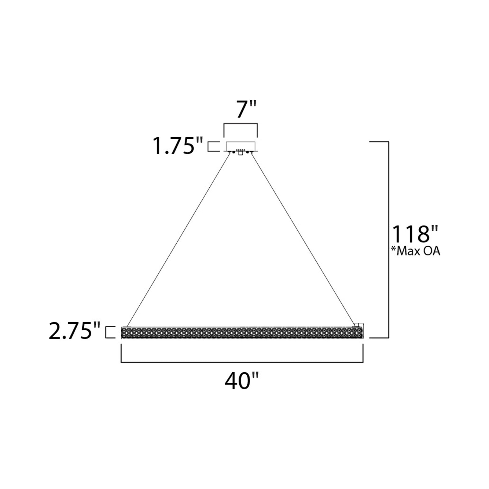 Eternity LED Pendant Light - line drawing.