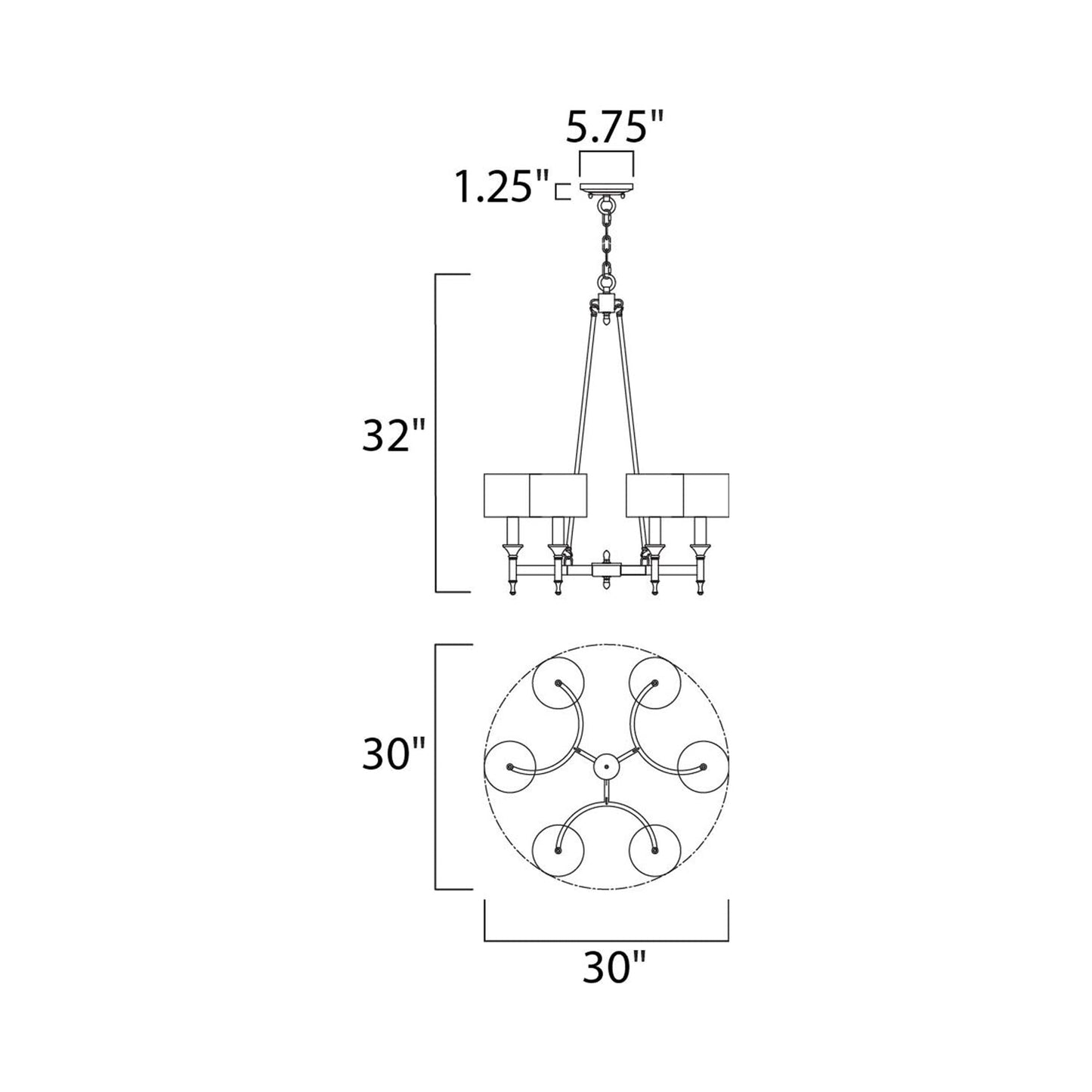 Fairmont Chandelier - line drawing.