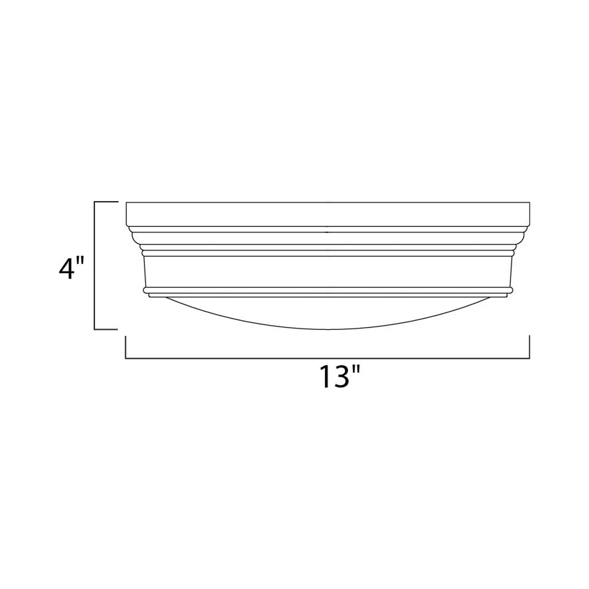 Fairmont Flush Mount Ceiling Light - line drawing.