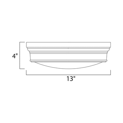 Fairmont Flush Mount Ceiling Light - line drawing.