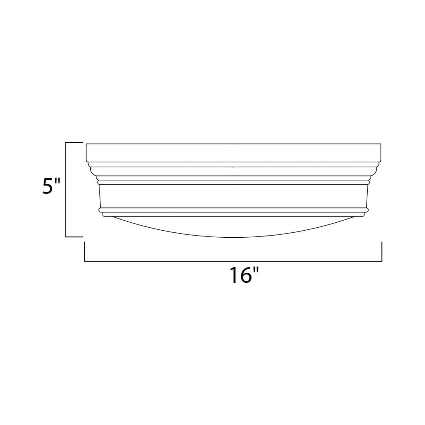 Fairmont Flush Mount Ceiling Light - line drawing.