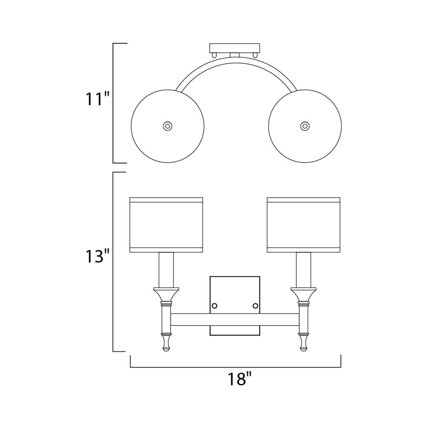Fairmont Wall Light - line drawing.