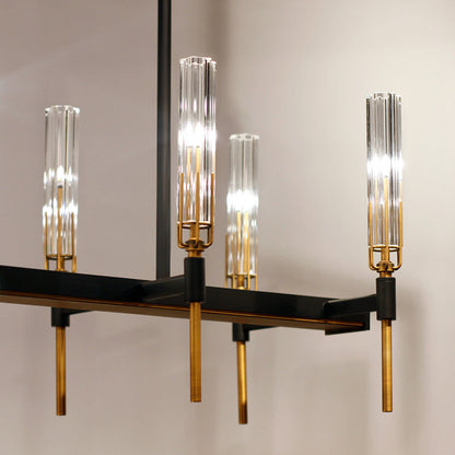 Flambeau Linear Chandelier in Detail.