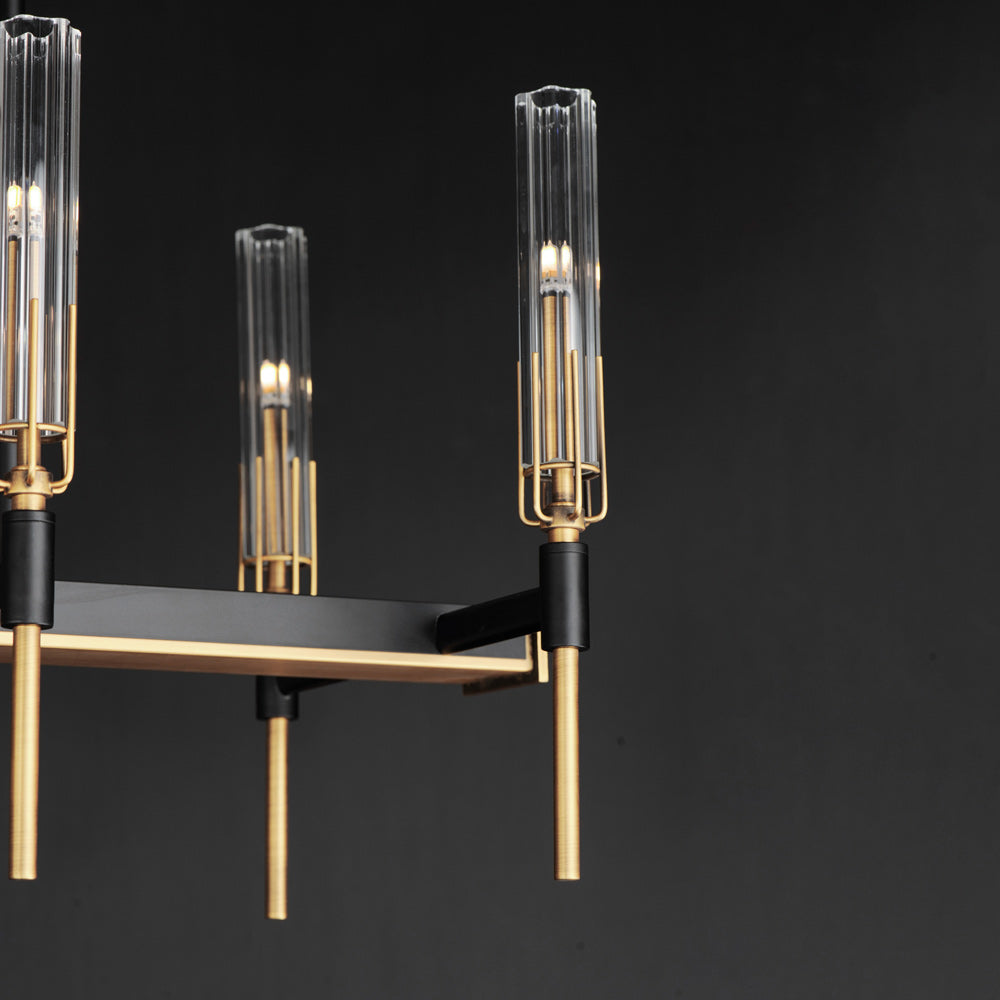 Flambeau Linear Chandelier in Detail.