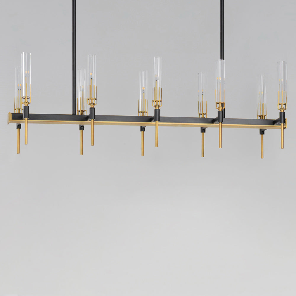 Flambeau Linear Chandelier in Detail.