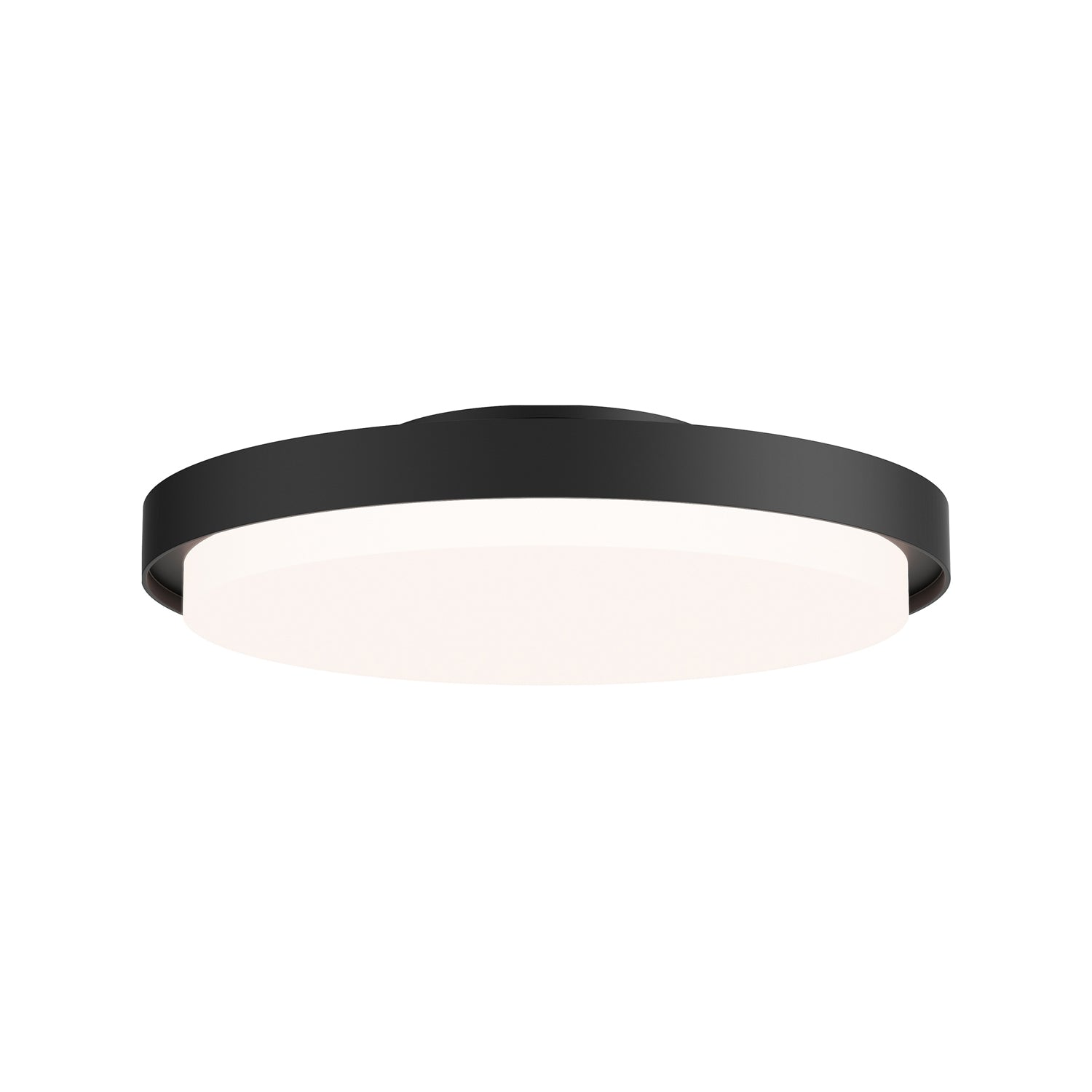 Float LED Flush Mount Ceiling Light in Black (11.5-Inch).