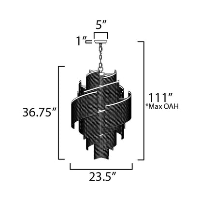 Fontaine Chandelier - line drawing.