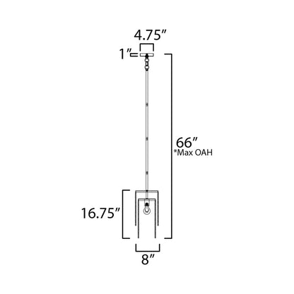 Fontaine Pendant Light - line drawing.