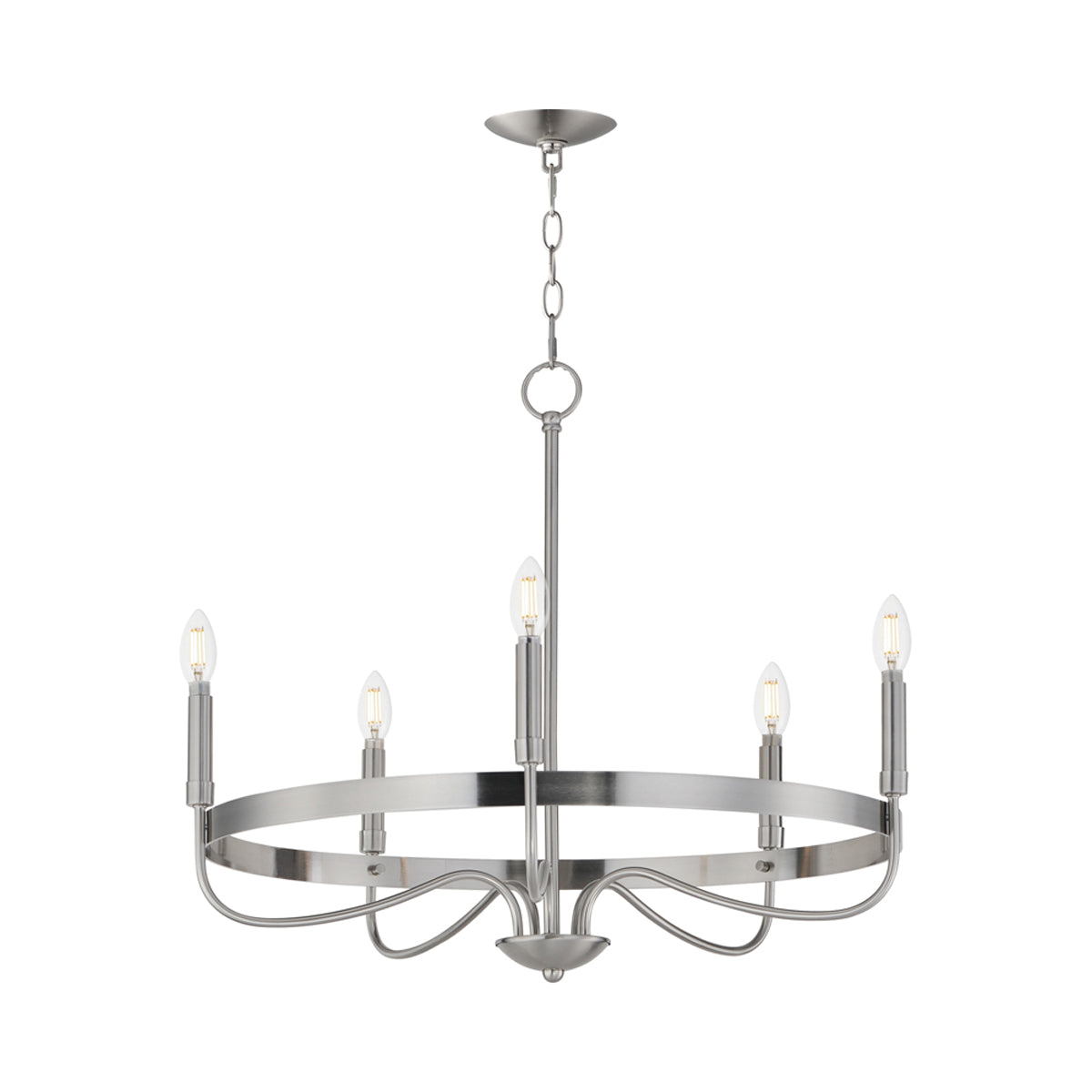 Frankie Chandelier in Satin Nickel (5-Light).