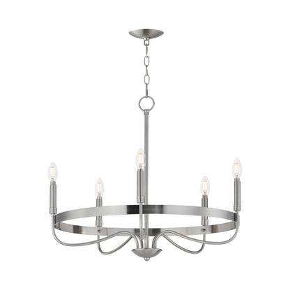 Frankie Chandelier in Satin Nickel (5-Light).