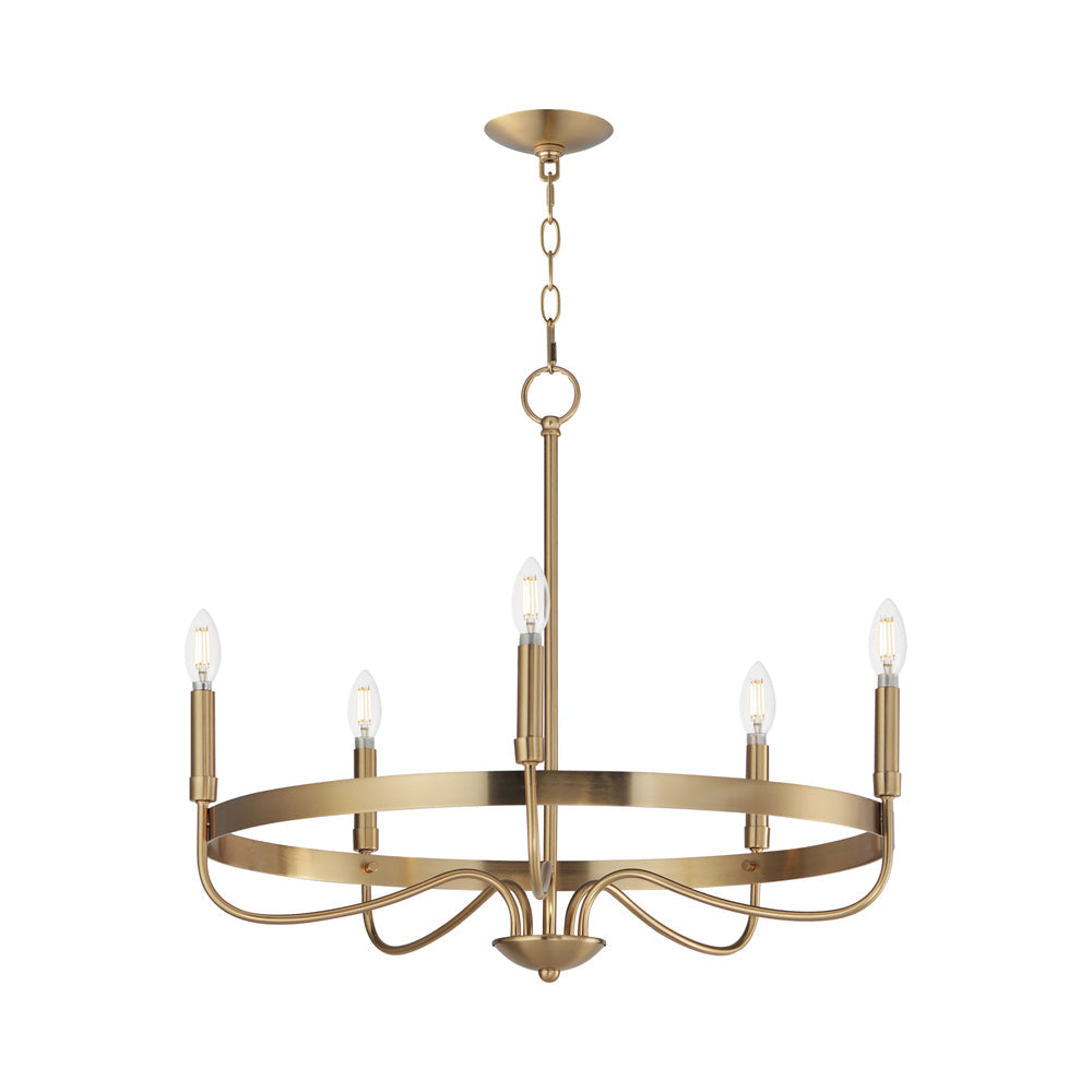 Frankie Chandelier in Heritage Brass (5-Light).