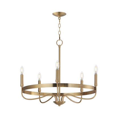 Frankie Chandelier in Heritage Brass (5-Light).
