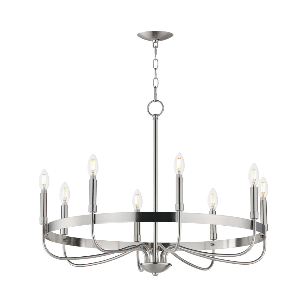 Frankie Chandelier in Satin Nickel (8-Light).