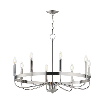 Frankie Chandelier in Satin Nickel (8-Light).