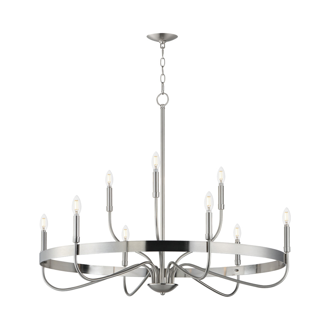 Frankie Chandelier in Satin Nickel (9-Light).