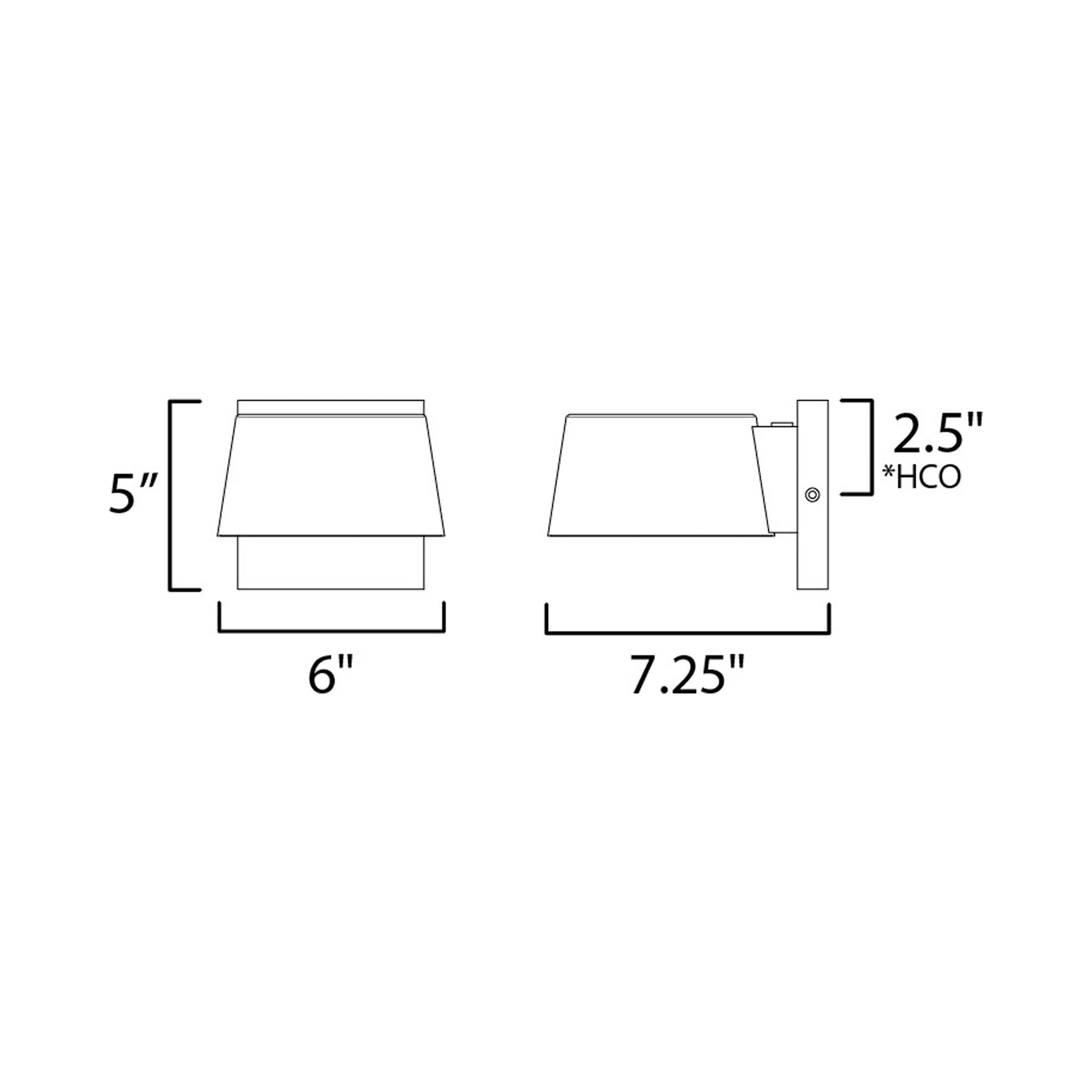 Gateway Outdoor Wall Light - line drawing.