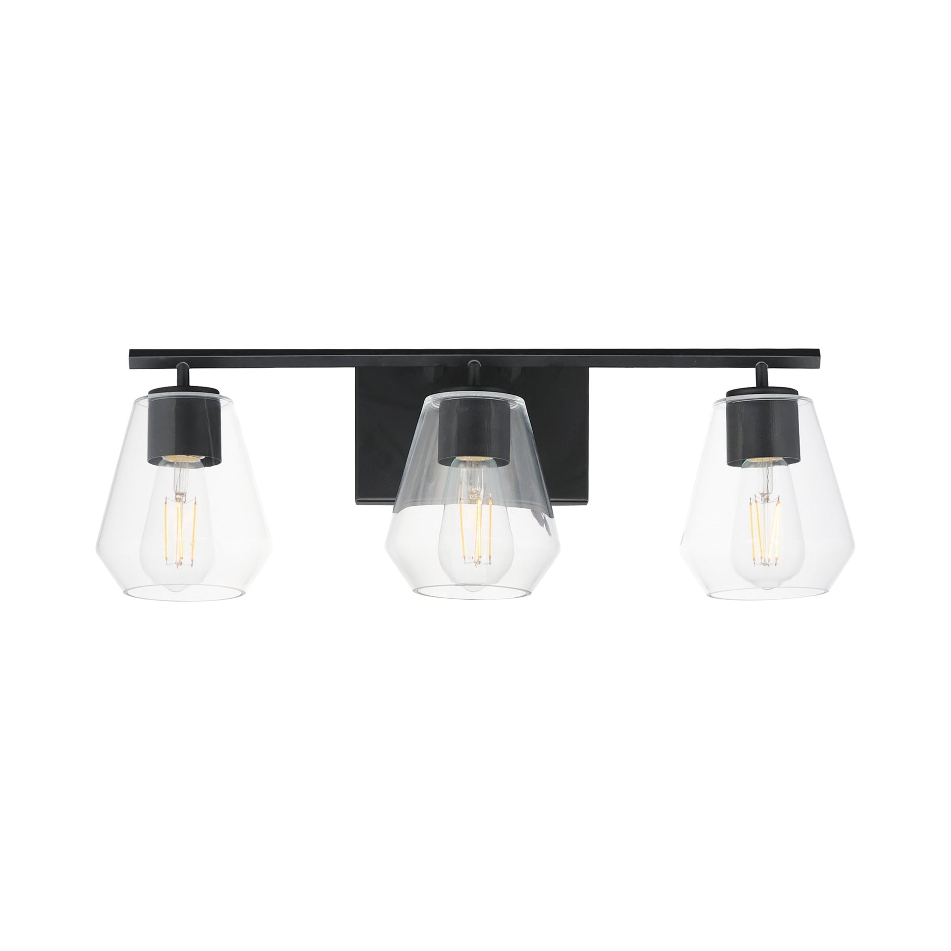 Geode Bath Vanity Light in Black (3-Light).