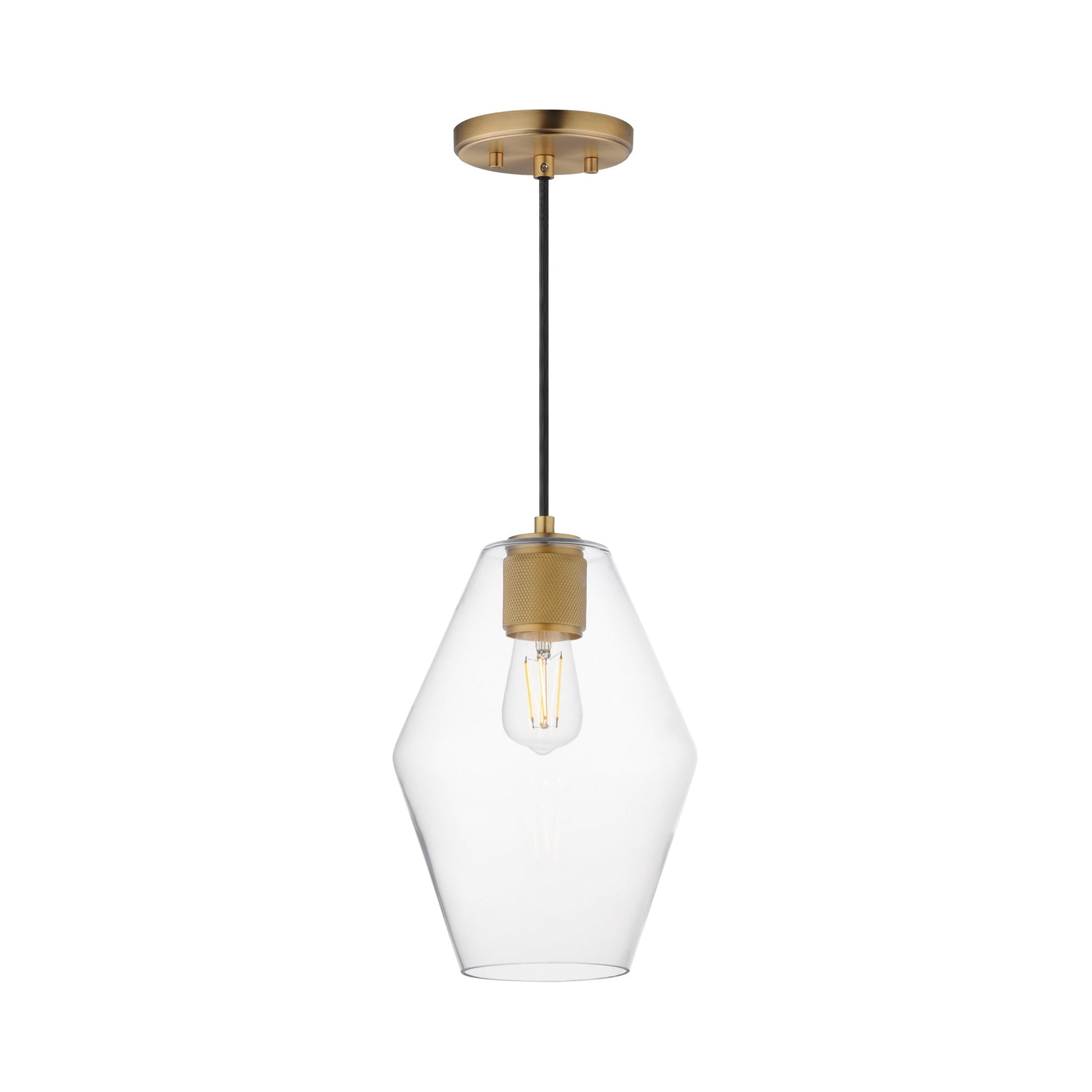 Geode Pendant Light in Natural Aged Brass (Small).