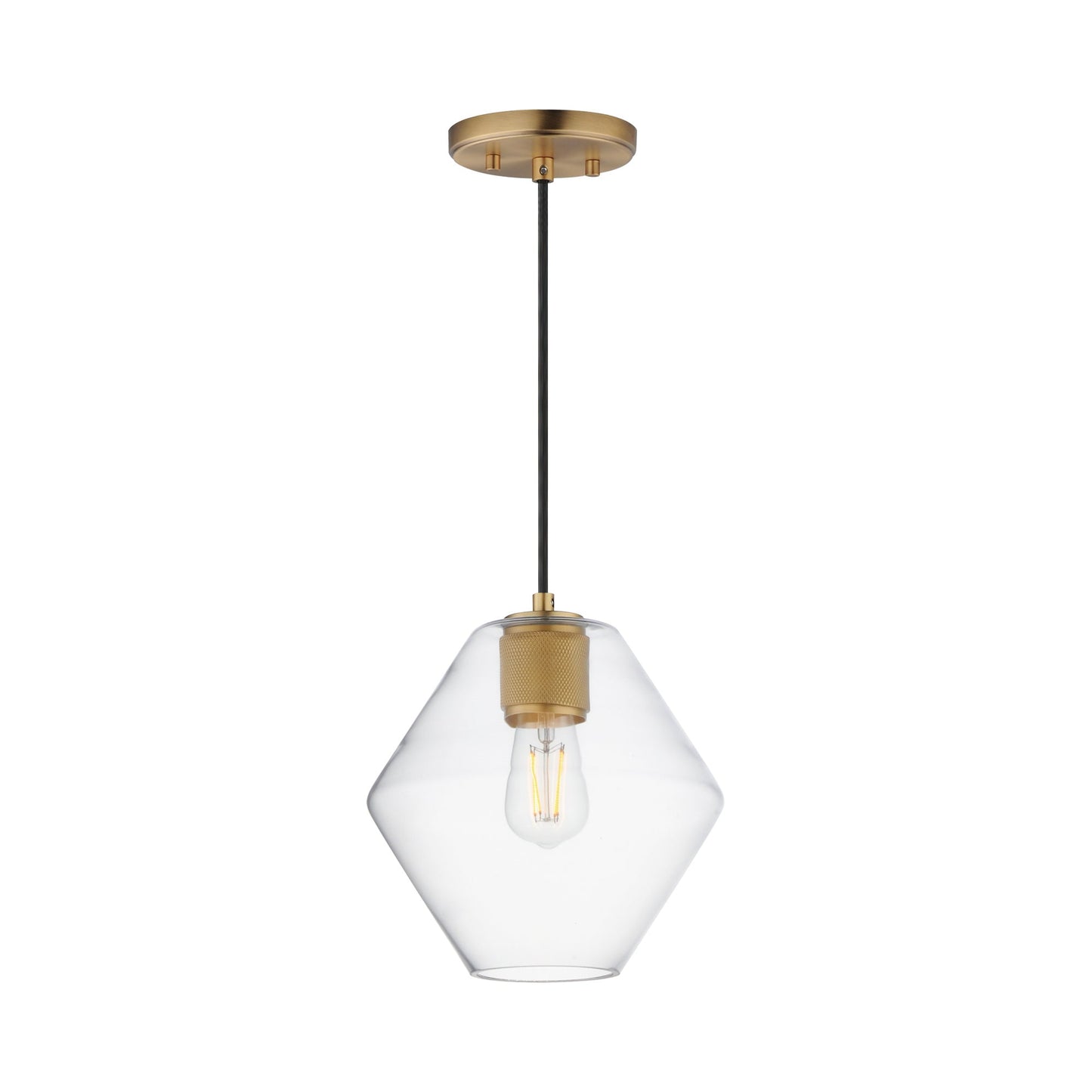 Geode Pendant Light in Natural Aged Brass (Medium).