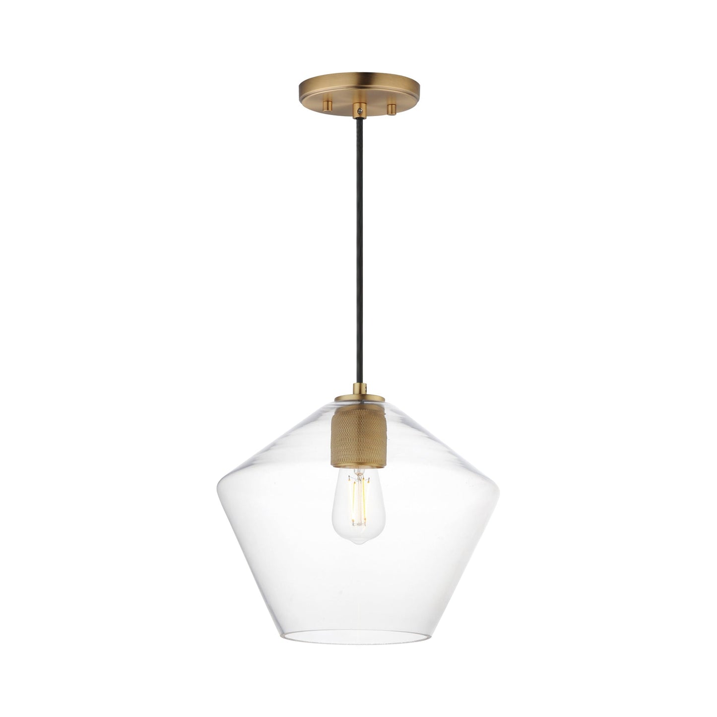 Geode Pendant Light in Natural Aged Brass (Large).