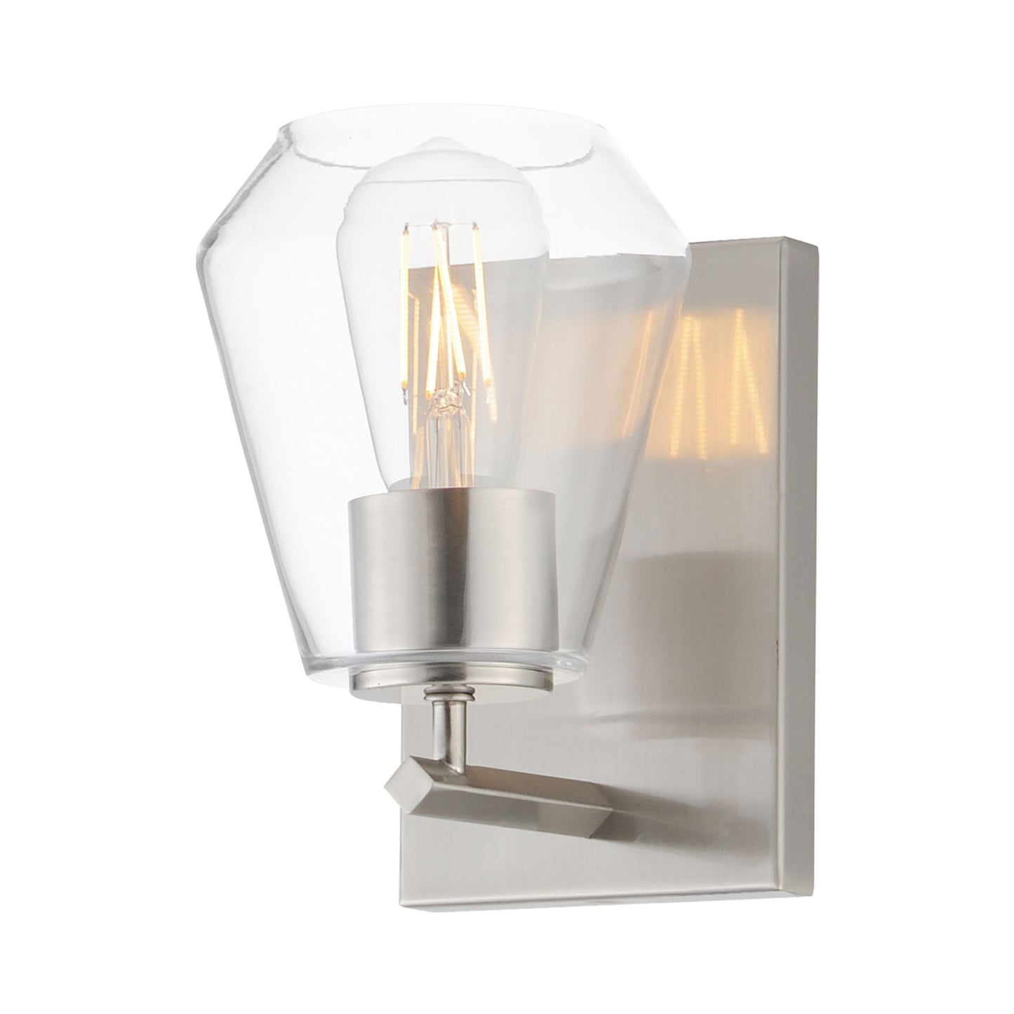 Geode Wall Light in Satin Nickel.