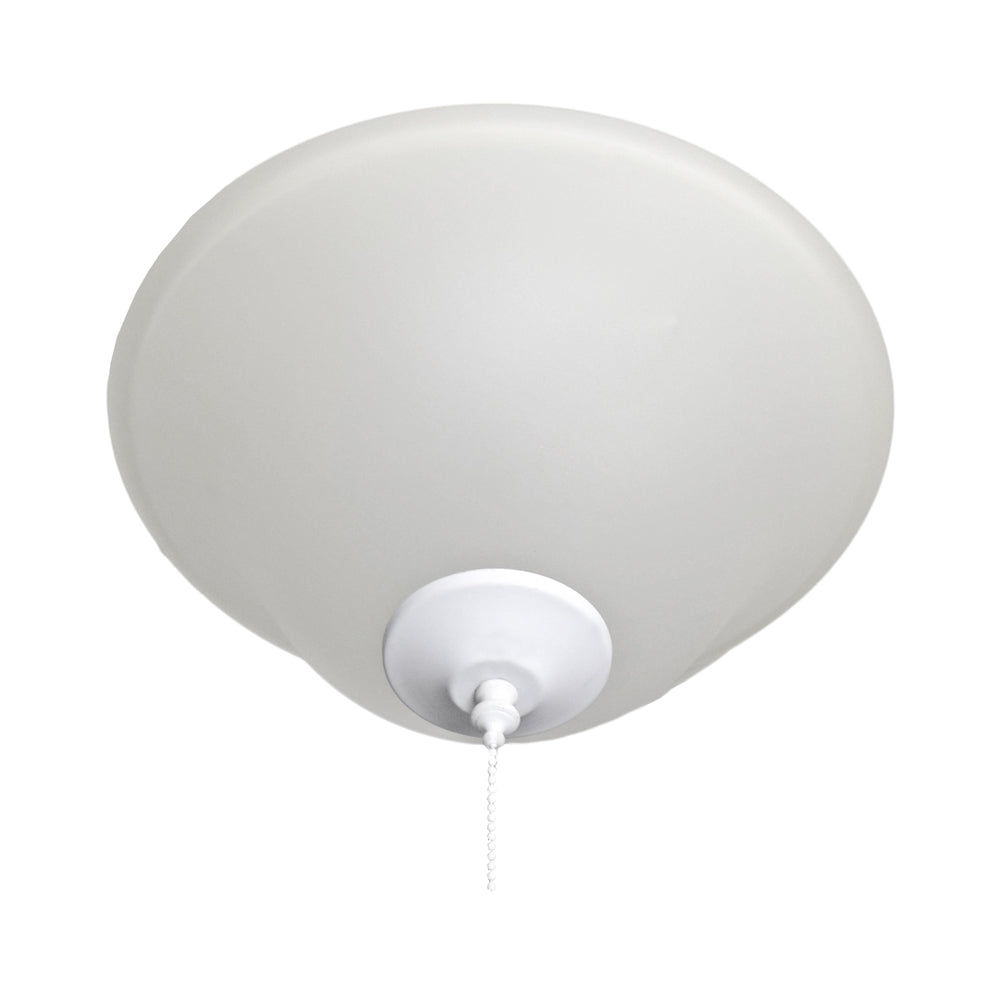 Glass Ceiling Fan Light Kit in Matte White.