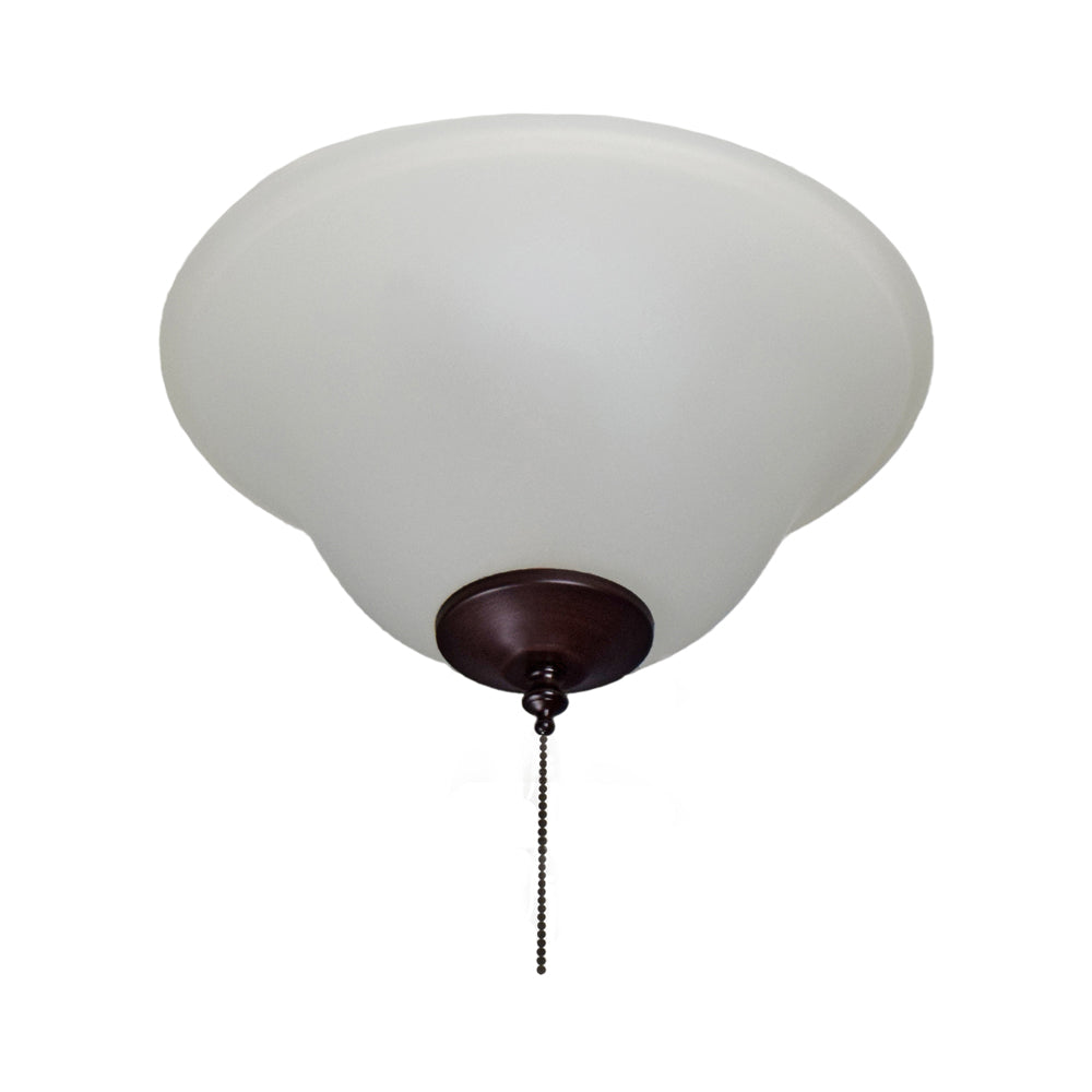 Glass Ceiling Fan Light Kit in Oil Rubbed Bronze.